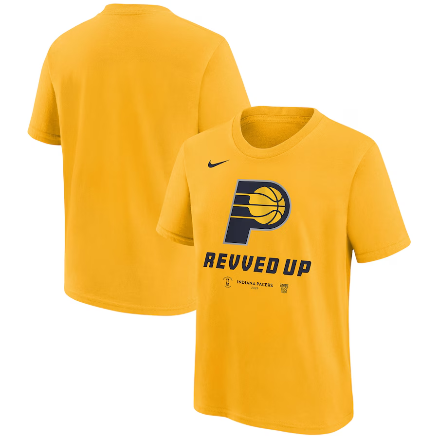 Men 2024 NBA Indiana Pacers yellow Tshirts